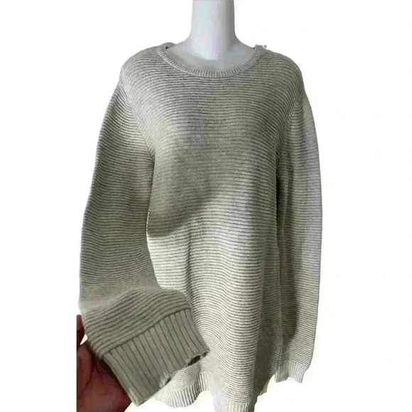H&M Cotton Pullover Grey Round Neck Sweater Sz Medium - Picture 2 of 8